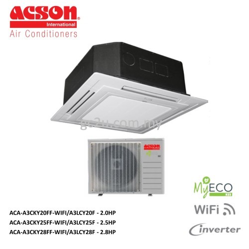 ACSON A3CKY-FF-WIFI/A3LCY-F CEILING CASSETE BUILT IN WIFI INVERTER (FF SERIES) AIR CONDITIONER