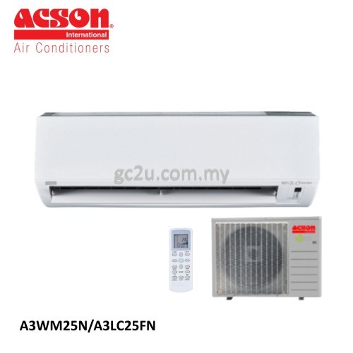 ACSON A3WMN-F/FN 1.0HP - 2.5HP AVO WALL NON-INVERTER R32 AIR CONDITIONER