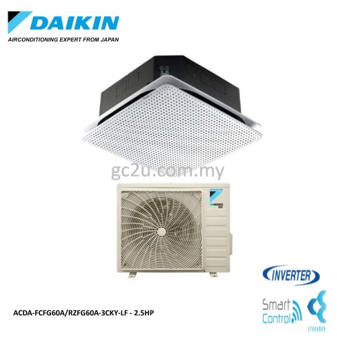 DAIKIN FCFG-A/RZFG-A-3CKY-LF WIFI INVERTER CASSETTE R32 2.5HP-3.5HP (PREMIUM)