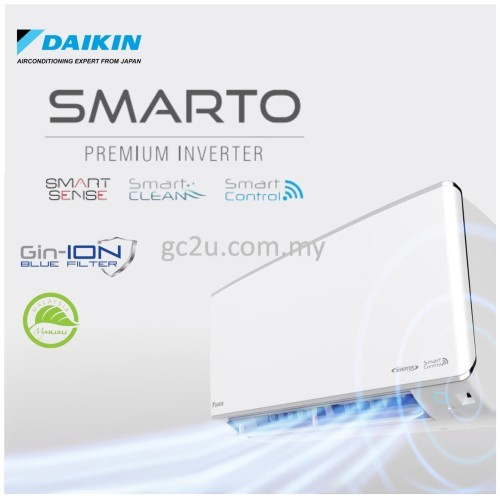 DAIKIN FTKH-B/RKU-B-3WMY-LF WALL SMARTO WIFI INVERTER 1.0HP - 2.0HP  R32 (GIN ION)