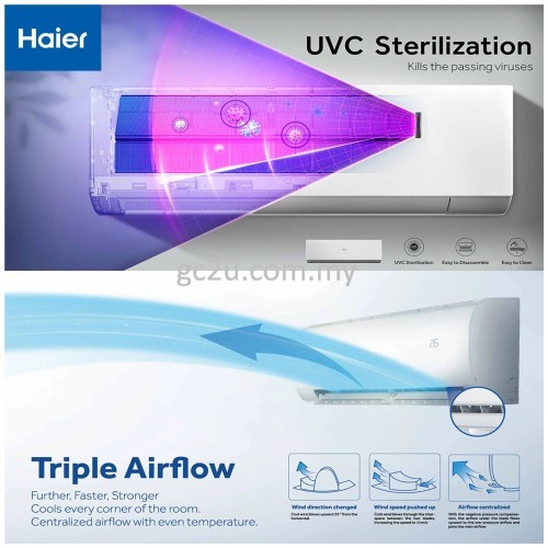 HAIER HSU-10VQC22 WALL INVERTER UV COOL STANDARD R32 1.0HP-2.5 HP