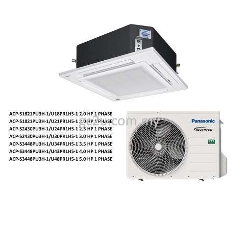 PANASONIC S1821PU3H-1/U18PR1H5-1 CEILING CASSETTE 2.0 HP-5.0 HP INVERTER (R32) 1 PHASE & 3 PHASE 