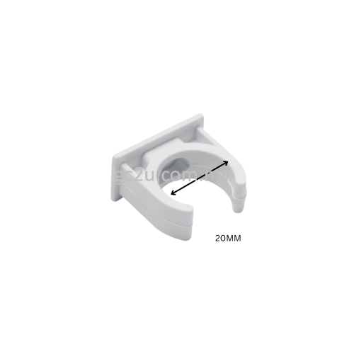 SADDLE CLIP PVC 20MM (WHITE)