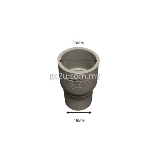 SOCKET REDUCER PVC 20MM X 15MM